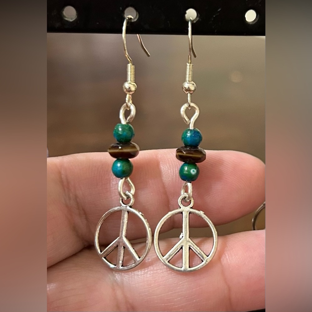 Artisan Handmade with love, dangling gorgeous beaded earrings.  One of a kind.